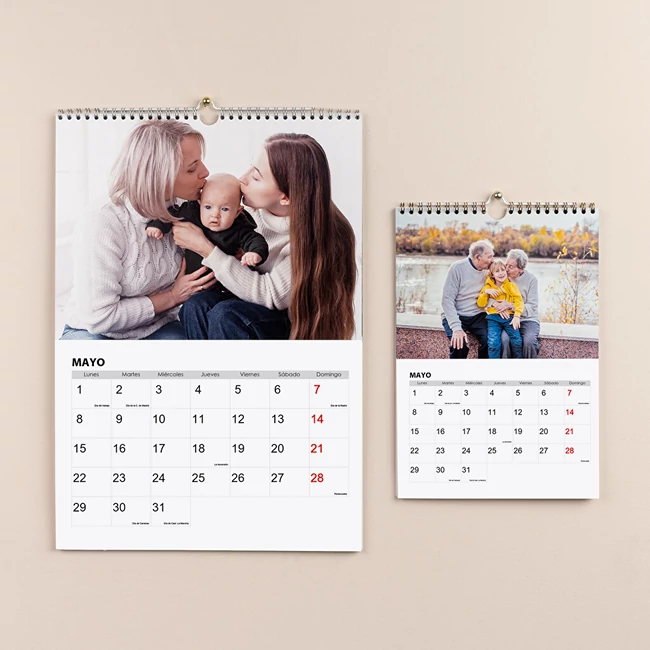 Calendarios de pared de distintos tamaños (calendariospersonalizados.es)