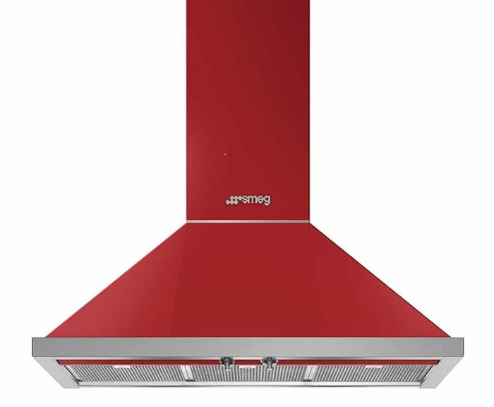 Campana extractora de pared Smeg Portofino roja